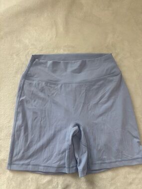 High-Waist Navigation Light Blue Women’s Active Shorts
